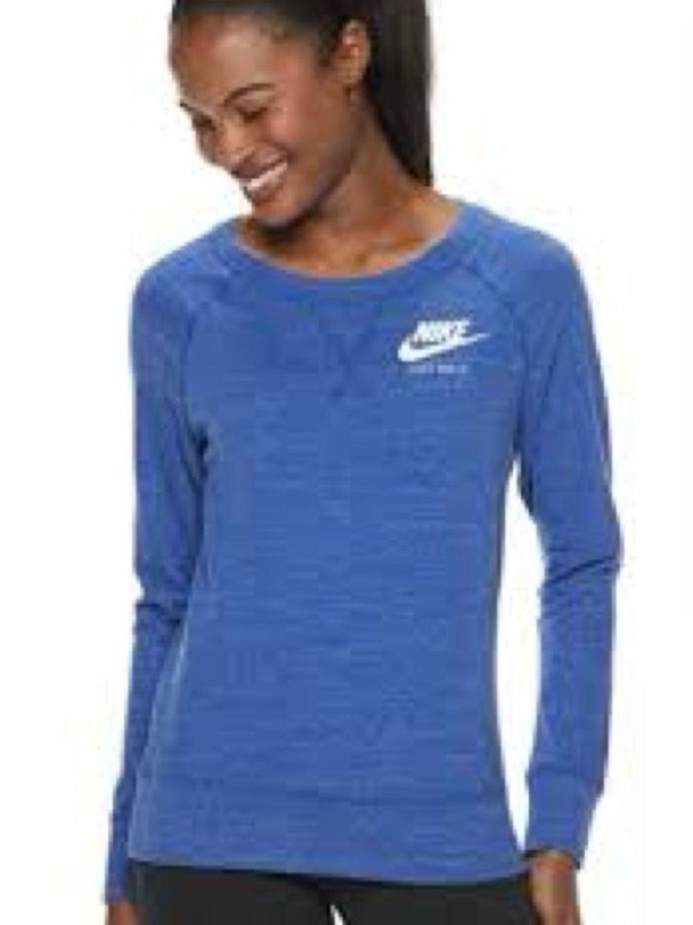 Sold -  Women's Royal Blue Long-Sleeve Crew Pullover